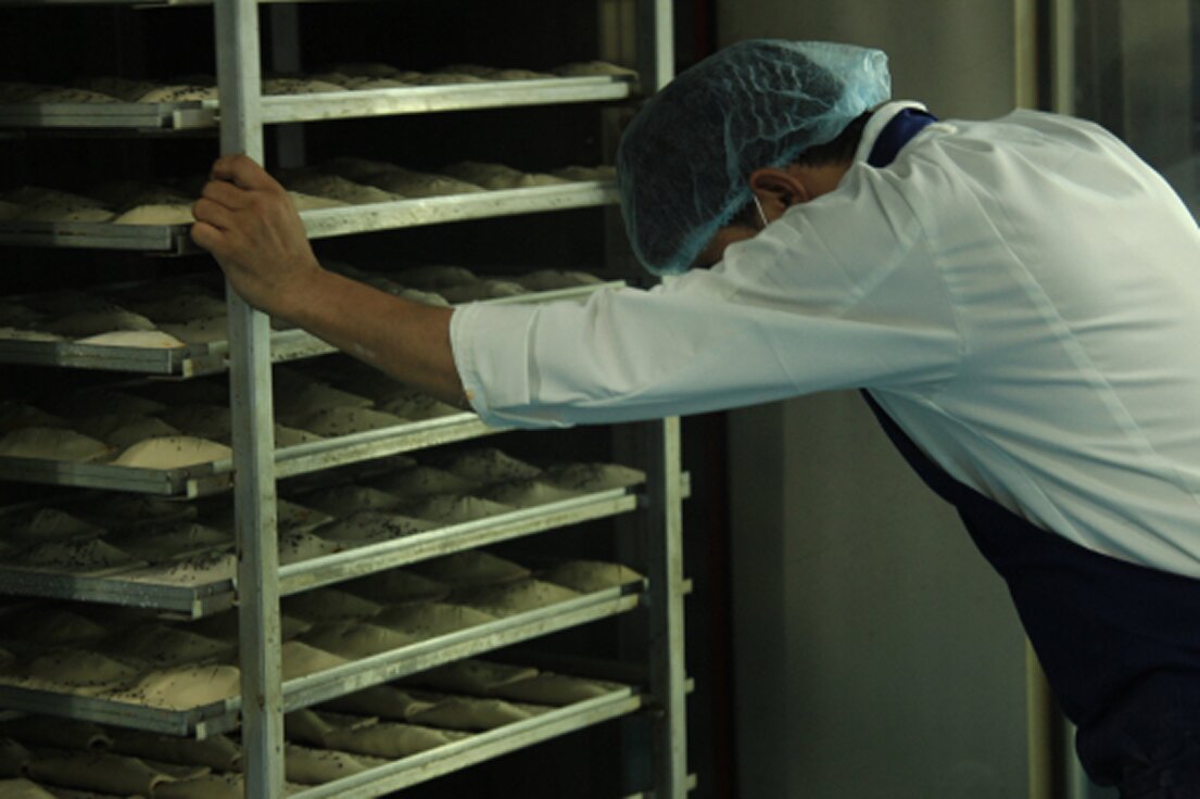 Warehouse worker managing inventory